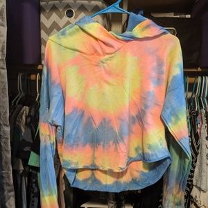 Tie dye cropped hoodie